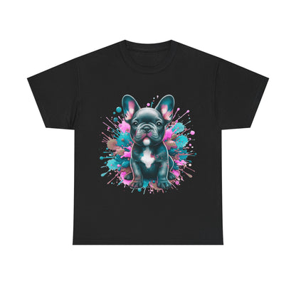 Womens Colourful French Bulldog artistic T-shirt