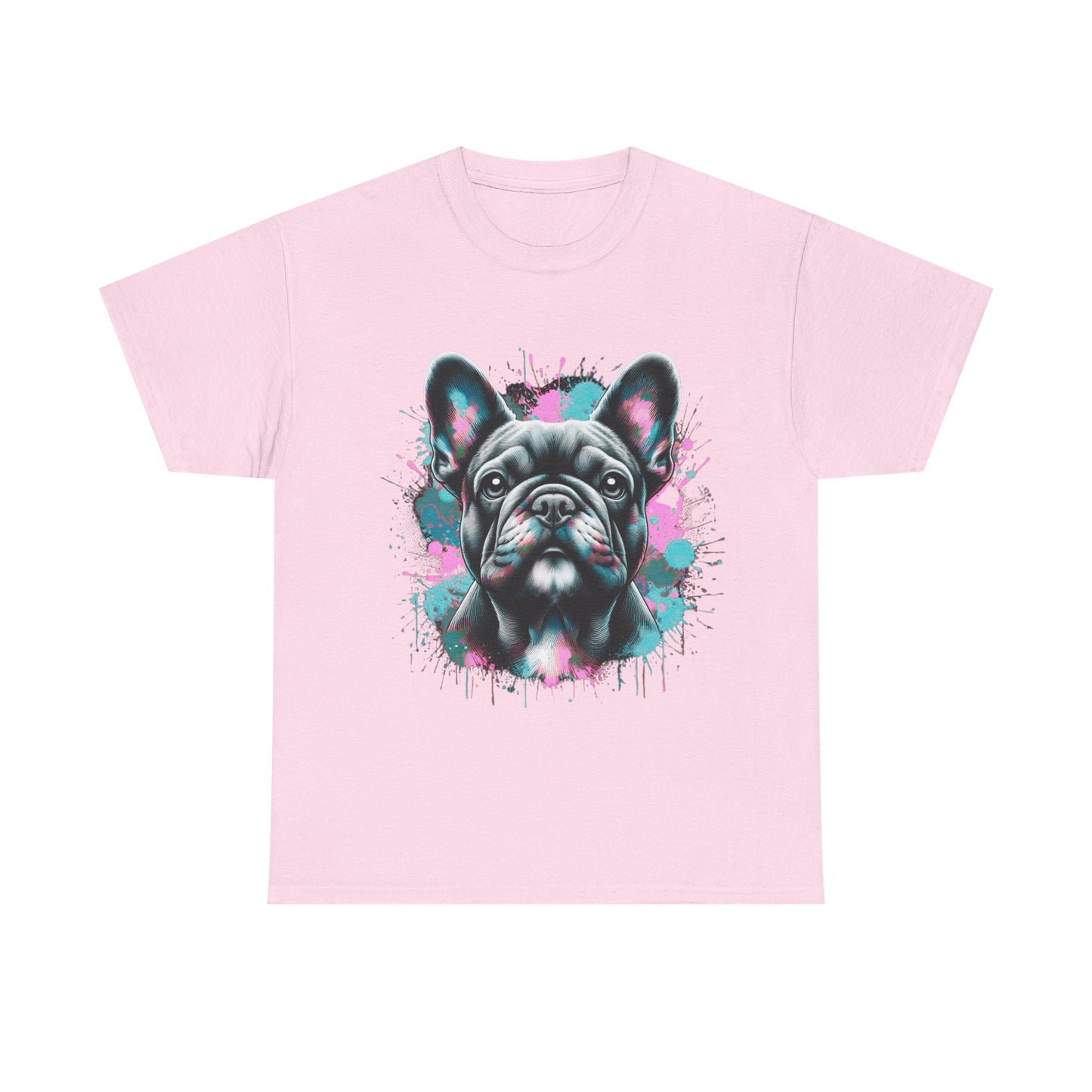 Womens Colourful French Bulldog artistic T-shirt