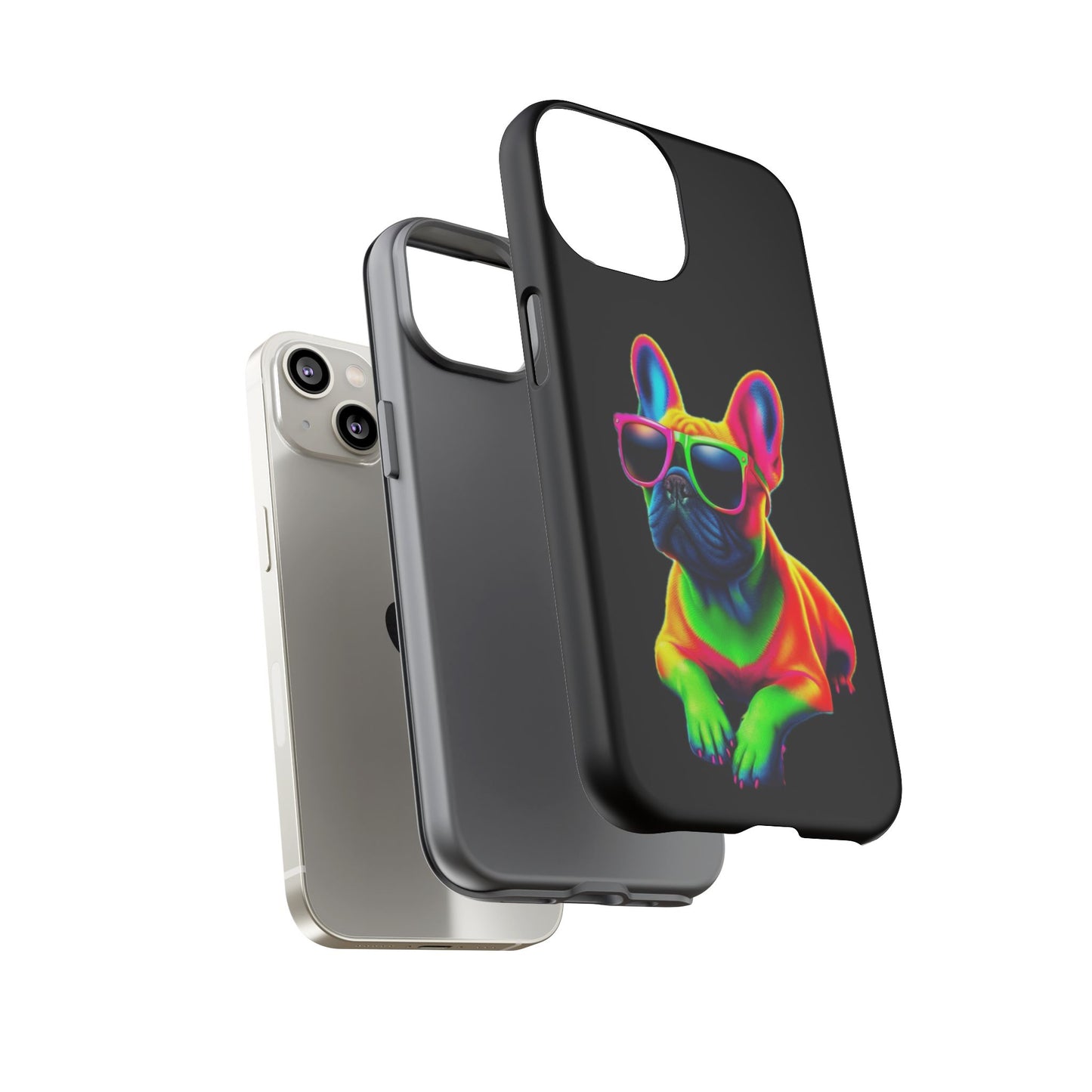 Neon French Bulldog phone case