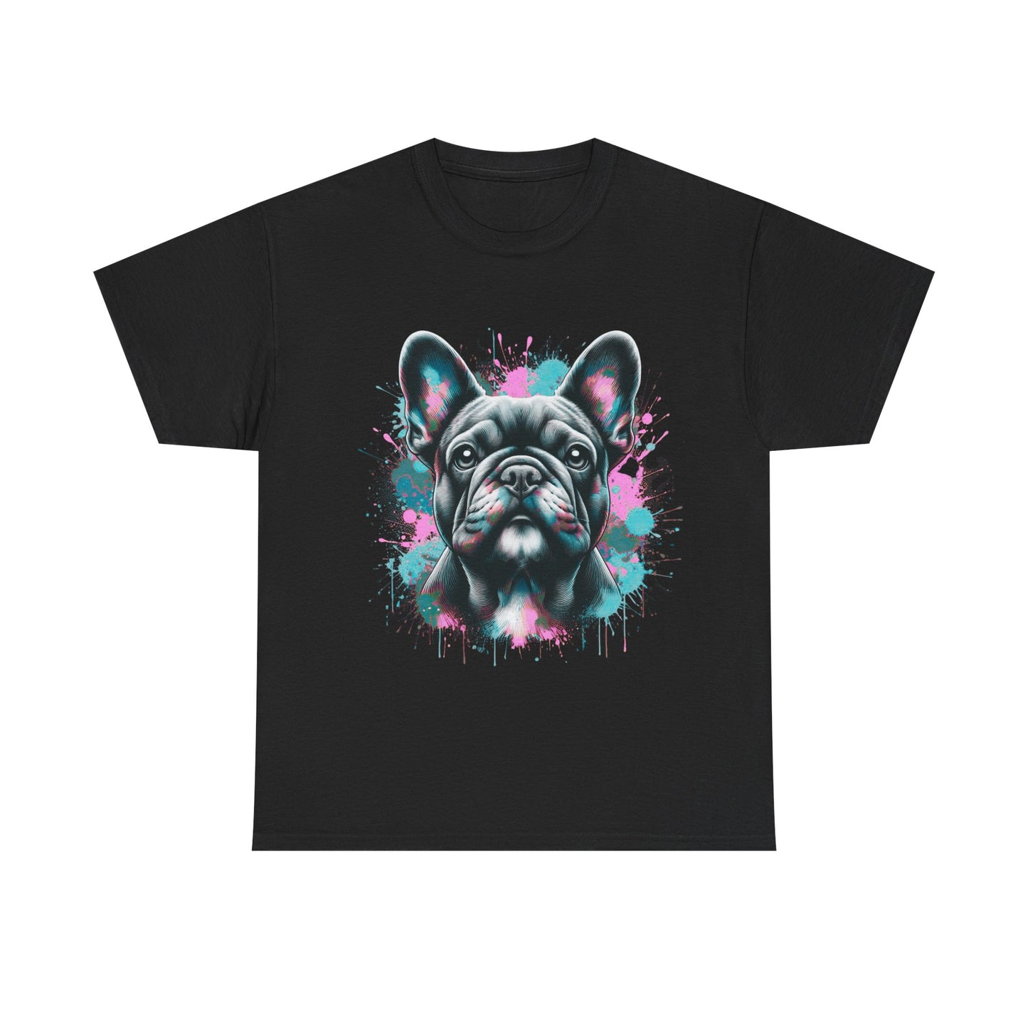 Womens Colourful French Bulldog artistic T-shirt