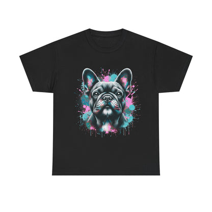 Womens Colourful French Bulldog artistic T-shirt