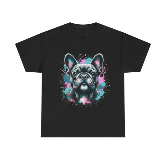 Womens Colourful French Bulldog artistic T-shirt