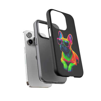 Neon French Bulldog phone case