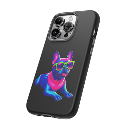 Neon French Bulldog phone case