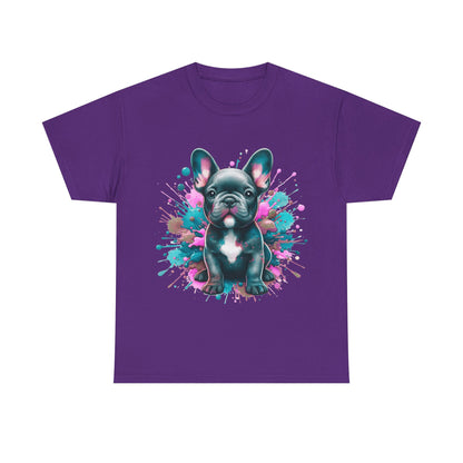 Womens Colourful French Bulldog artistic T-shirt
