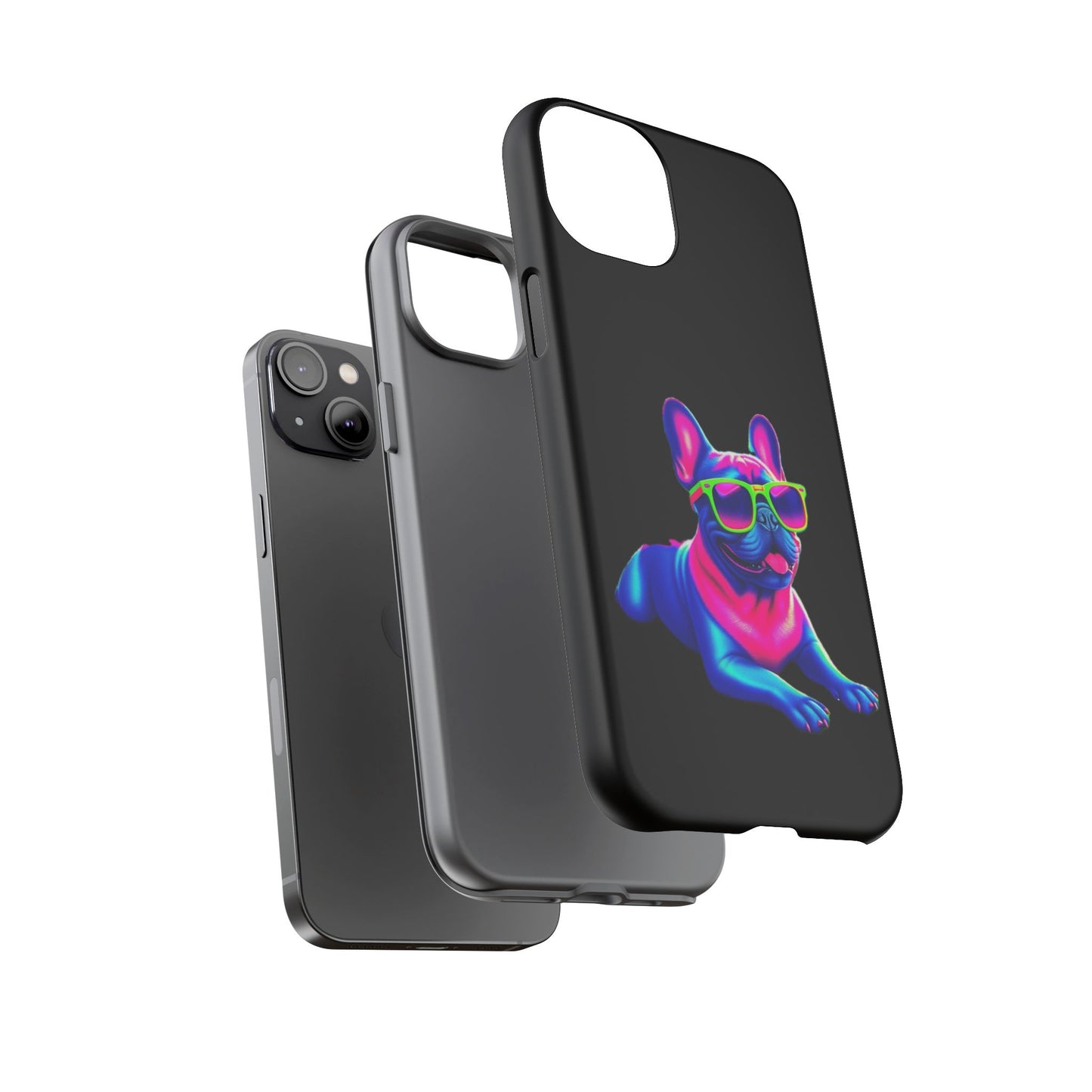 Neon French Bulldog phone case