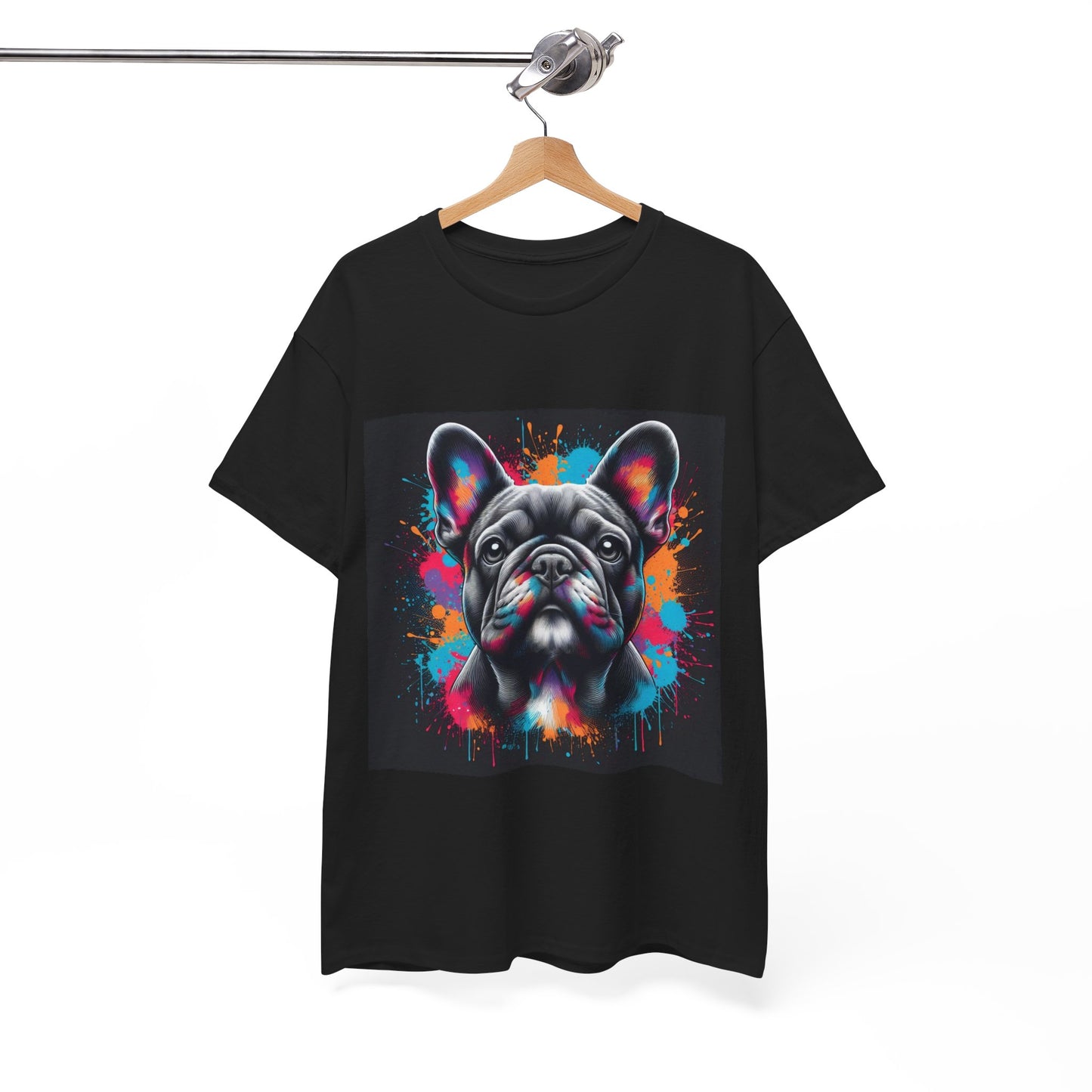 Womens Colourful French Bulldog artistic T-shirt