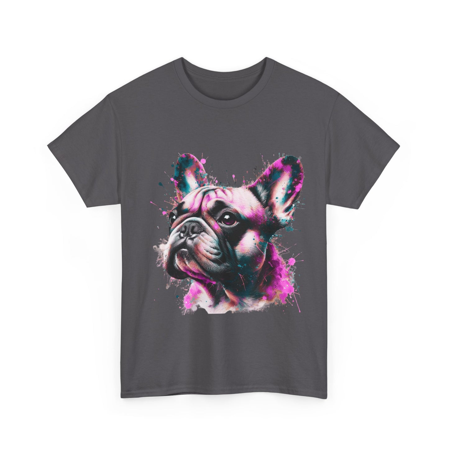 Womens Colourful French Bulldog artistic T-shirt