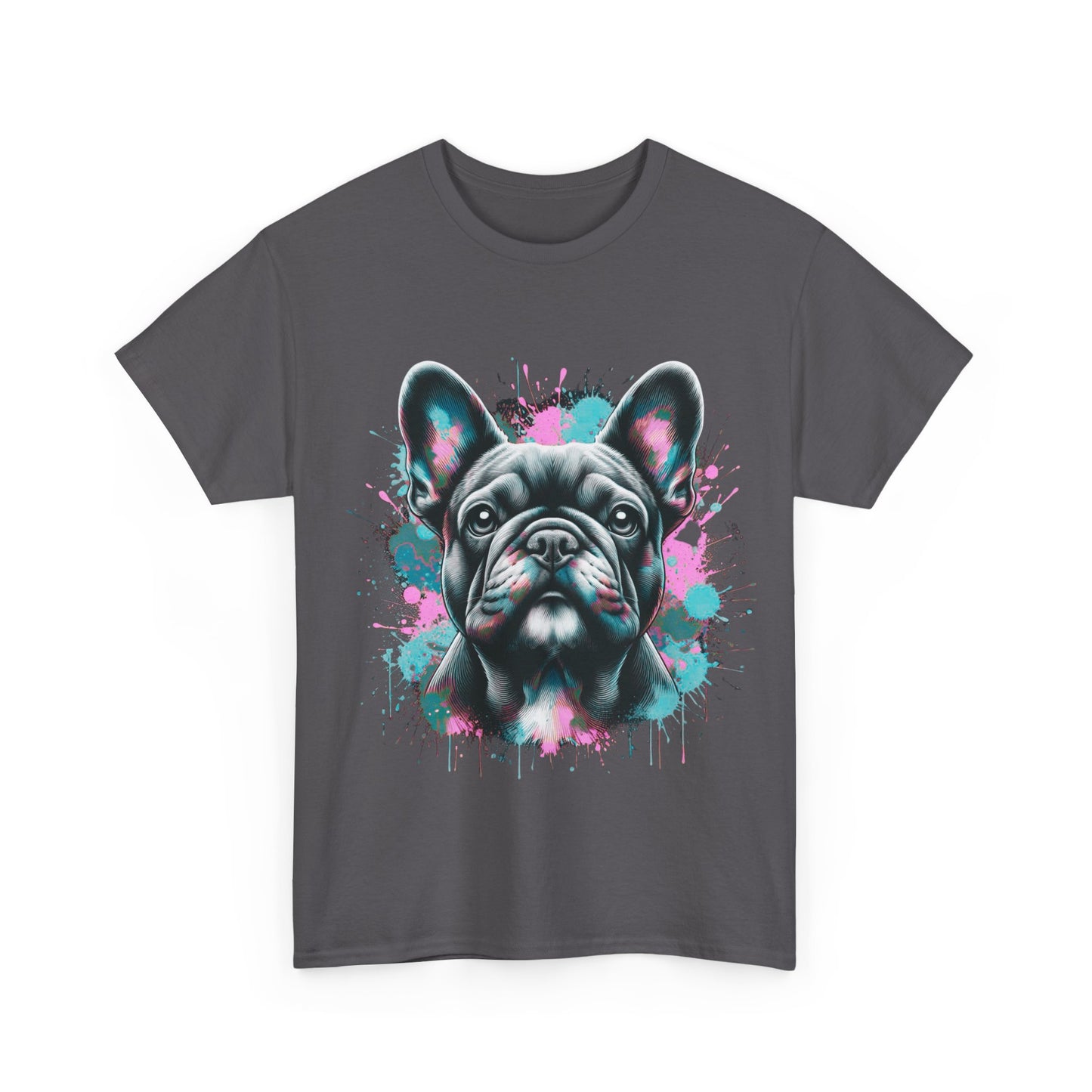 Womens Colourful French Bulldog artistic T-shirt