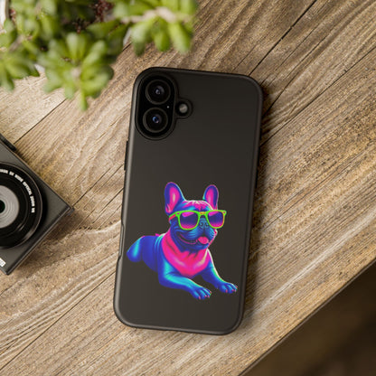 Neon French Bulldog phone case