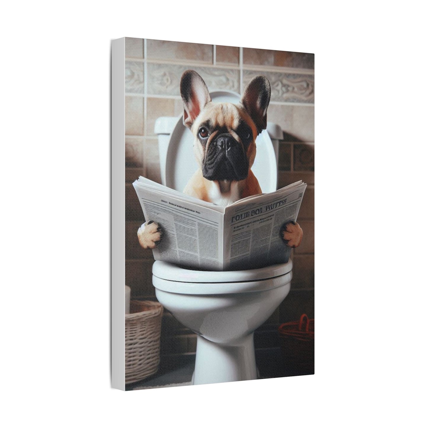 French Bulldog Bathroom Canvas
