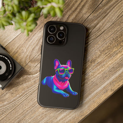 Neon French Bulldog phone case