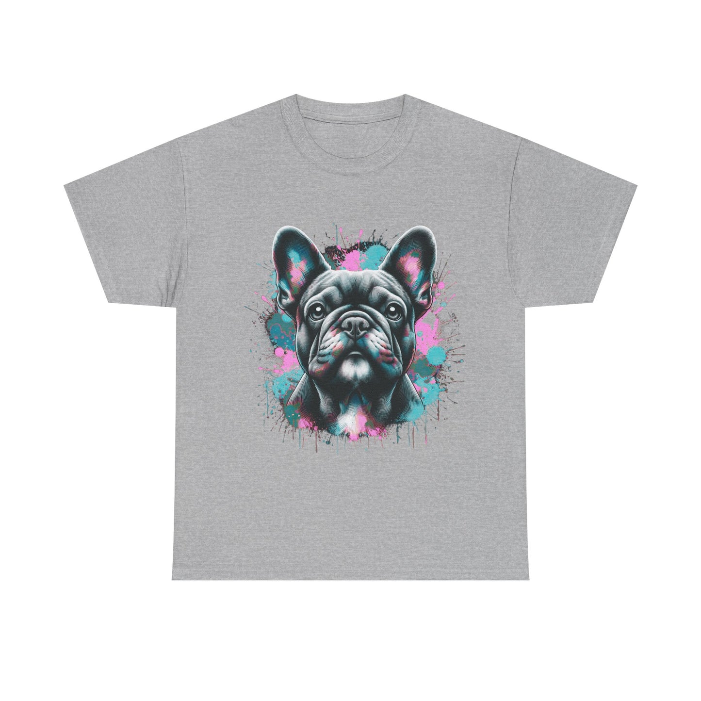 Womens Colourful French Bulldog artistic T-shirt