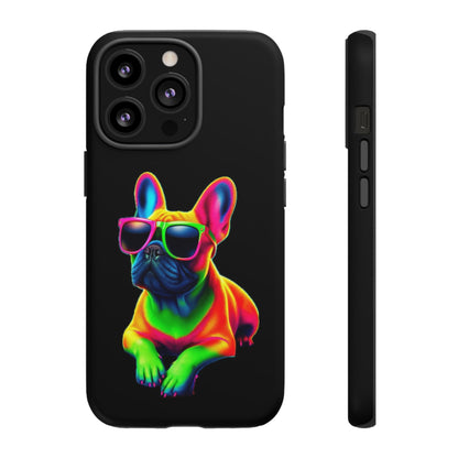 Neon French Bulldog phone case