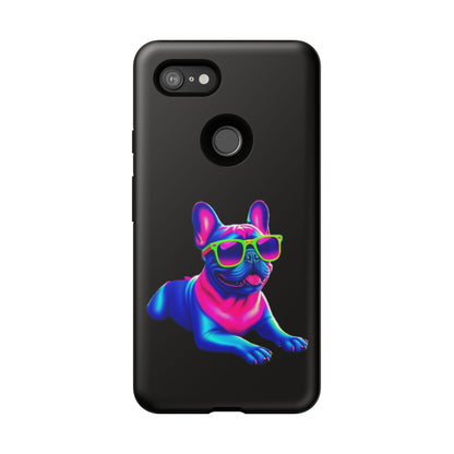 Neon French Bulldog phone case