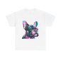Womens Colourful French Bulldog artistic T-shirt