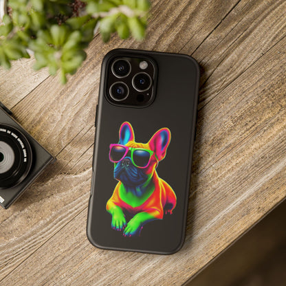 Neon French Bulldog phone case