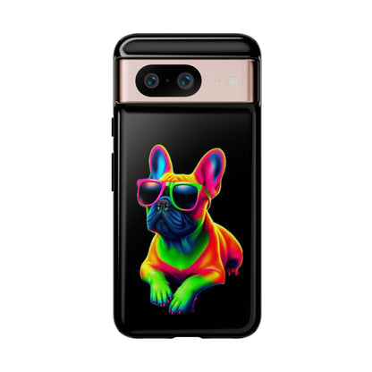 Neon French Bulldog phone case