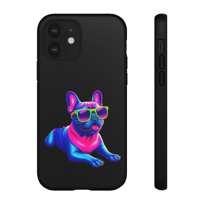 Neon French Bulldog phone case