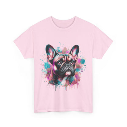 Womens Colourful French Bulldog artistic T-shirt