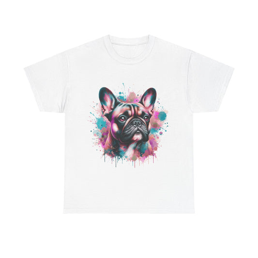 Womens Colourful French Bulldog artistic T-shirt
